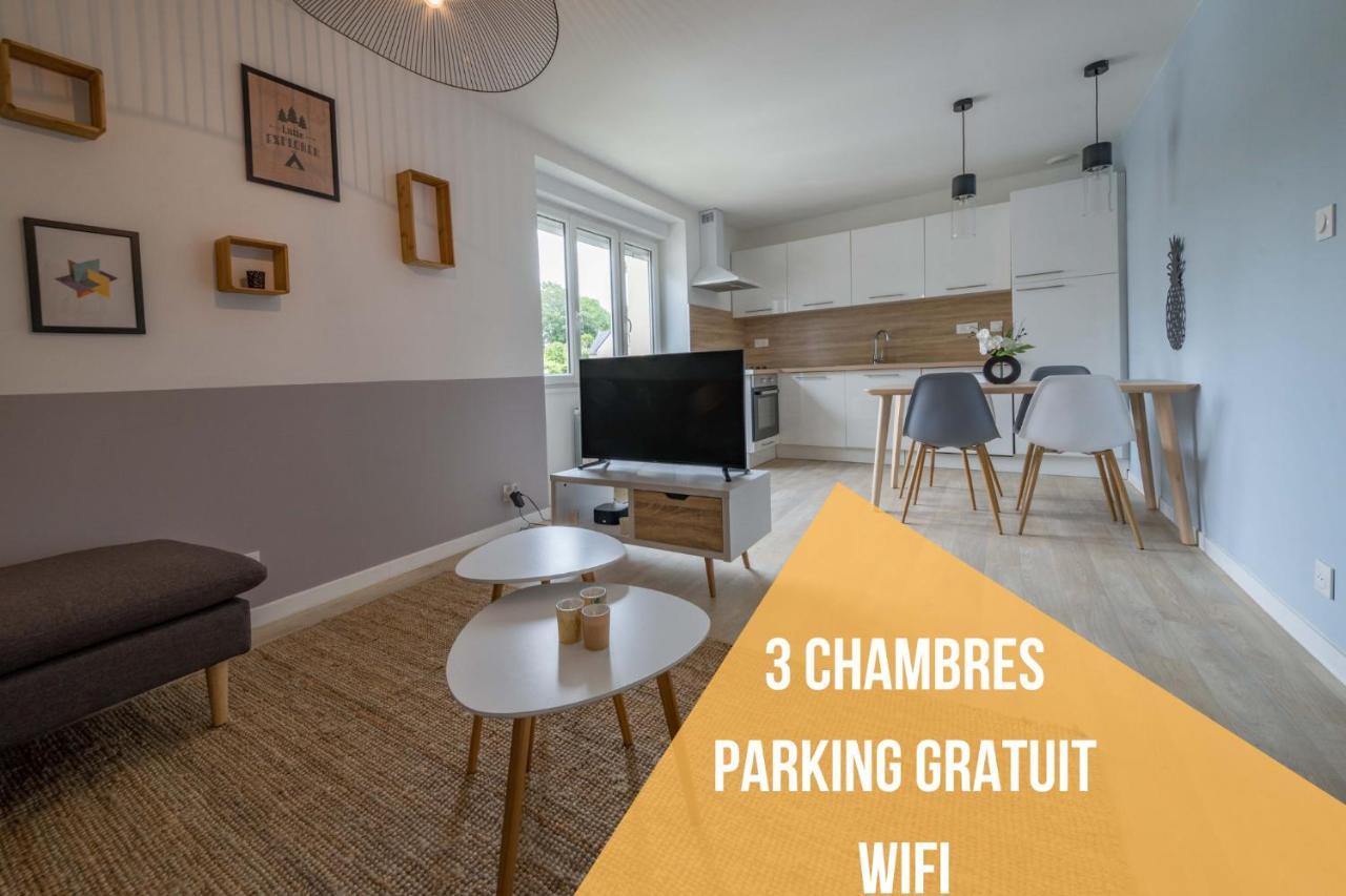 Appartement 3 Chambres - Parking - Wifi - Buanderie - Jardin Breszt Kültér fotó